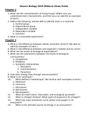 2019 Honors Biology Midterm Study Guide.docx