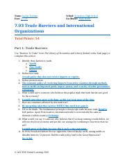 Trade Barriers and International Organizations.docx