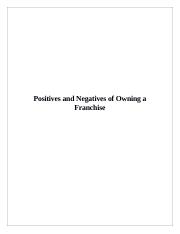 Positives and Negatives of Owning a Franchise.docx