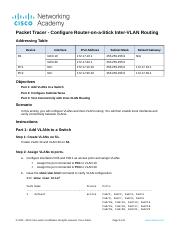 4.2.7 Packet Tracer - Configure Router-on-a-Stick Inter-VLAN Routing.docx
