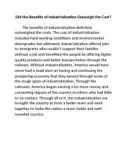 merits of industrialization