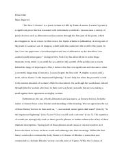 “The New Colossus” Short Paper #1 .docx