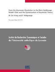 M. De Vroey and P. Malgrange - From the Keynesian Revolution to the Klein-Goldberger.pdf