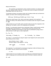 4 Stoichiometry and the Ideal Gas Law Results and Discussions