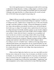 high cost of college education essay