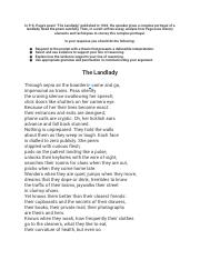 the landlady poem thesis statement