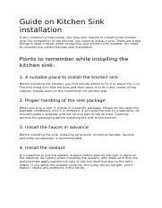 Guide on Kitchen Sink installation.docx
