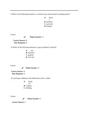 Quiz 4 (Intro 5) - Geology