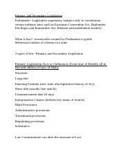 Primary and Secondary Legislation (Michael Note).docx