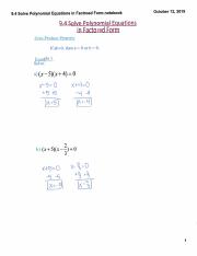 9.4 Solve Polynomial Equations in Factored Form notes Alg.pdf