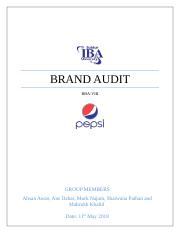 pepsi brand audit report docx bba viii group members ahsan awan ans dahar murk najam shaiwana pathan and mahrukh khalid date 11th may course hero 3 types of financial ratios in reconciliation statement expenses shown only accounts are