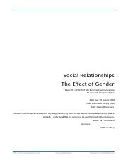 MGT 105 Business Communications Assignment Two The Effect of Gender.docx