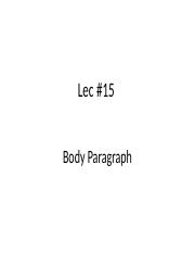 Lec #15 Body Paragraph.pptx