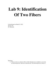 Lab 9 Identification of Two Fibers
