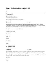 FIN 330 Quiz#1 Submissions
