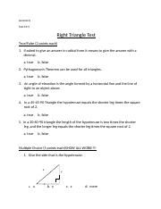 8 Right Triangle Trig Test