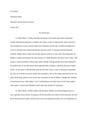 Essay Comparing Browning and Shelley