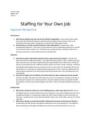 Staffing assignment