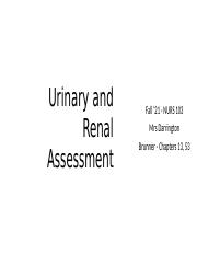 NURS 103 Urinary and Renal Assessment Fall 21 Student Fill In.pptx