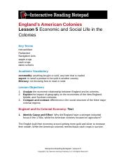 Terrell Woods - Economic and Social Life in the Colonies.docx