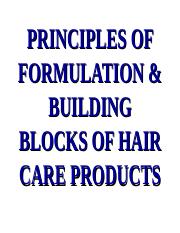 hair  - PRINCIPLES OF FORMULATION & BUILDING BLOCKS OF HAIR CARE  PRODUCTS CONTENTS 1. Introduction 2. Types of Shampoos 3. Product | Course  Hero