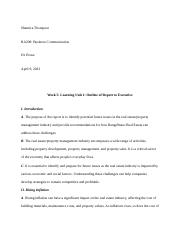 Week 5_ Learning Unit 1_ Outline of Report to Executive- Shamica Thompson.docx