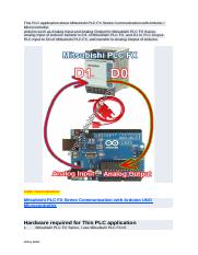 This PLC application about Mitsubishi PLC FX Series Communication with Arduino.docx