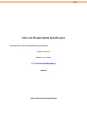 Software Requirement Specification Essay