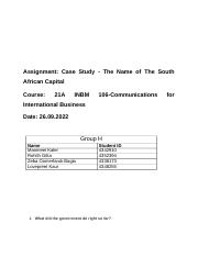 Assignment(02) Group Case Study-Group H-LK,MK,RG,ZB-Communications for Int Business.docx
