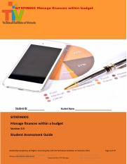 2.0_SITXFIN003 Manage fin within a budget Student Assessment Guide (2).doc