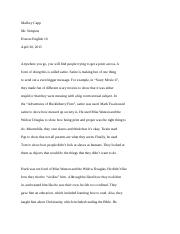 Huckleberry Finn essay