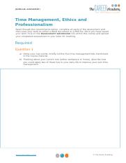 Time Management, Ethics and Professionalism (A9).docx