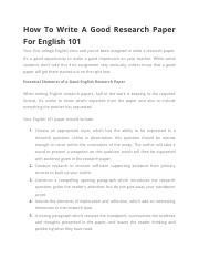 how to write english research paper