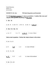 TH Quiz Equations