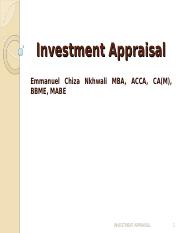 investment appraisal.ppt