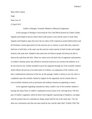 Essay 6 draft Galileo