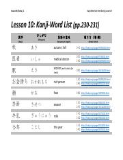 L10 Kanji-Word List_J2(W2017)