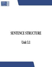 Week 3- Unit 3-Sentence structure and types.pptx