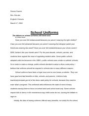 persuasive essay on uniforms