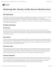 Marketing Mix- Keurig's Coffee Brewer Machine.pdf
