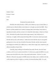 Research paper borderline personality disorder