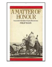 A MATTER OF HONOUR BY PHILIP MASON.doc