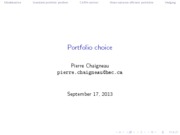 CMT3 - Portfolio Choice