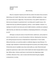 blood testing opinion paper