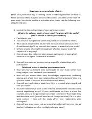 Developing a personal code of ethics handout.pdf