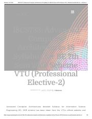18CS733_ Advanced Computer Architectures IS Syllabus for BE 7th Sem 2018 Scheme VTU (Professional El
