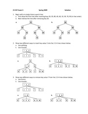 Exam 3 Solution Spring 2009 on Data Structures
