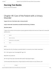 Chapter 49_ Care of the Patient with a Urinary Disorder _ Nursing Test Banks.pdf