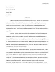 Реферат: Taekwondo Essay Research Paper Eng Comp ITaekwondoTaekwondo