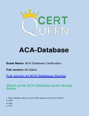 Real ACA-Database Exam Questions and Answers.pdf